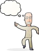 cartoon angry old man with thought bubble vector