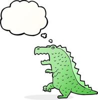 cartoon dinosaur with thought bubble vector