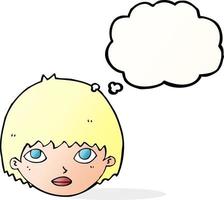cartoon girl staring with thought bubble vector