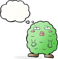 funny cartoon monster with thought bubble vector