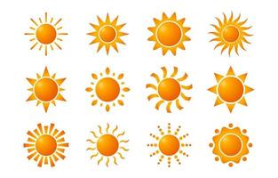 conjunto de iconos de sol vector