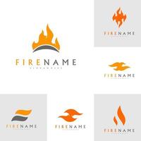 llamas de fuego, conjunto de iconos de vector de inspiración de diseño de logotipo de fuego