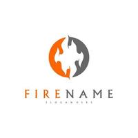 llamas de fuego, iconos de vector de inspiración de diseño de logotipo de fuego