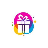 tienda de regalos coloridos logotipo símbolo plantilla diseño vector, emblema, concepto de diseño, símbolo creativo, icono vector