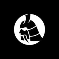 vector de diseño de logotipo de cabeza samurai. plantilla de logotipo de guerrero samurai