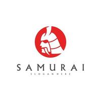 vector de diseño de logotipo de cabeza samurai. plantilla de logotipo de guerrero samurai