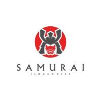 Samurai head logo design vector. Samurai warrior logo template vector