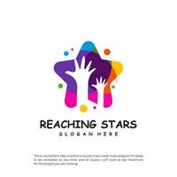 Reaching Stars Logo Design Template. Dream star logo vector. Emblem, Colorful, Creative Icon Symbol vector