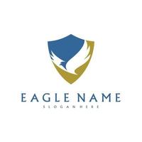 Shield Eagle logo design vector template. Simple icon symbol