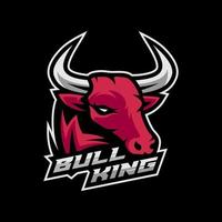 Bull head mascot esport logo character with shield for sport and gaming logo concept vector