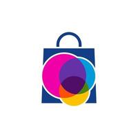 vector de diseño de plantilla de logotipo de bolsa de tienda colorida, emblema, concepto de diseño, símbolo creativo, icono