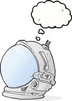 cartoon astronaut helmet with thought bubble vector