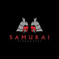 vector de diseño de logotipo de cabeza samurai. plantilla de logotipo de guerrero samurai