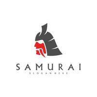 vector de diseño de logotipo de cabeza samurai. plantilla de logotipo de guerrero samurai