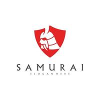 Samurai head logo design vector. Samurai warrior logo template vector