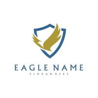 Shield Eagle logo design vector template. Simple icon symbol