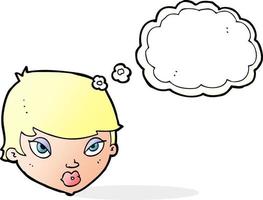 cartoon unimpressed woman with thought bubble vector