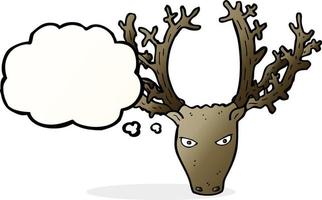 cartoon stag head with thought bubble vector