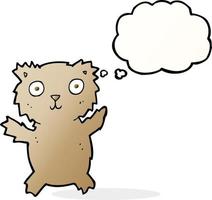 cartoon teddy bear with thought bubble vector