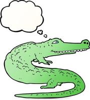 cartoon crocodile with thought bubble vector
