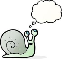 cartoon snail with thought bubble vector