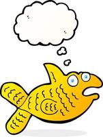cartoon fish with thought bubble vector