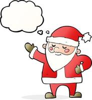 cartoon santa claus with thought bubble vector