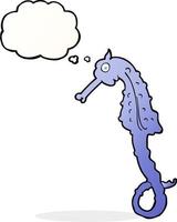 cartoon sea horse with thought bubble vector