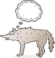 cartoon wolf with thought bubble vector