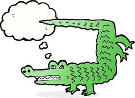 cartoon crocodile with thought bubble vector