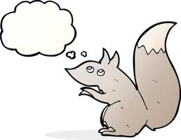 cartoon squirrel with thought bubble vector