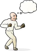 cartoon victorian boxer with thought bubble vector