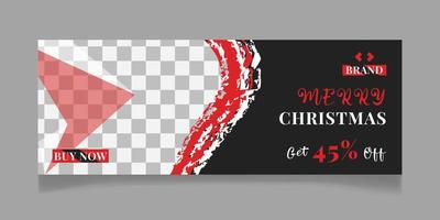 Christmas sale social media post template or winter festival sale promotion banner design vector