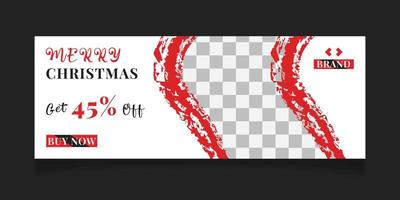 Christmas sale social media post template or winter festival sale promotion banner design vector