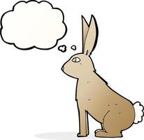 cartoon rabbit with thought bubble vector