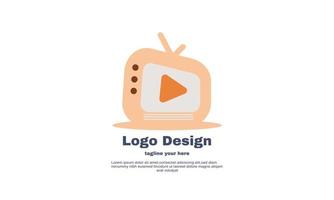 unique flat tv digital logo design isolated on vector
