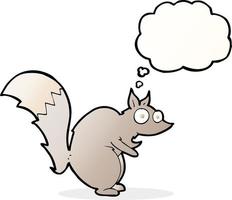 funny startled squirrel cartoon with thought bubble vector