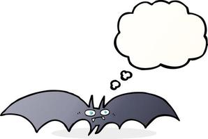 cartoon vampire bat with thought bubble vector