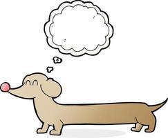 cartoon dachshund with thought bubble vector