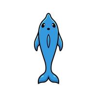 Cute little dolphin cartoon swimming vector