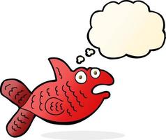 cartoon fish with thought bubble vector