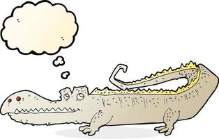 cartoon crocodile with thought bubble vector