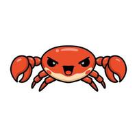 Cute angry little orange crab cartoon vector