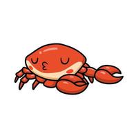 Cute little crab cartoon sleeping vector