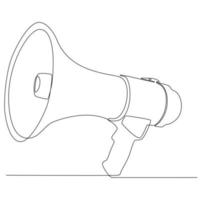 Megaphone Continuous Line Drawing vector