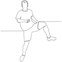 Football Player Continuous Line Drawing vector