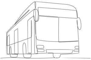 dibujo de línea continua del autobús escolar vector