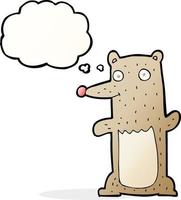 funny cartoon bear with thought bubble vector