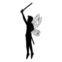 cute fairy boy silhouette illustration vector