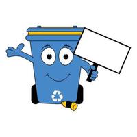 cute recycling bin cartoon illustration vector